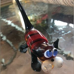 Hand blown figurine cat Garfield accent decor